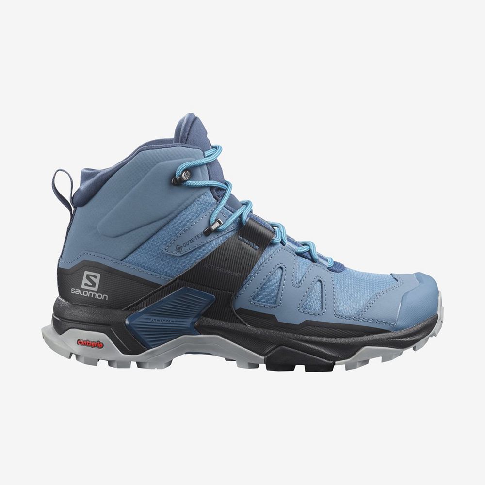 Buty Trekkingowe Damskie Salomon X ULTRA 4 MID GTX - Niebieskie / Czarne - Polska (271-XNWLBY)